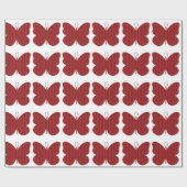 Roter Glitzer Butterfly Geschenkpapier (Flach)