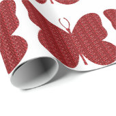 Roter Glitzer Butterfly Geschenkpapier (Rolleneckpunkt)