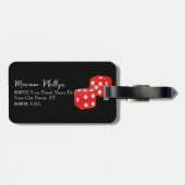 Roter Glitzer Casino Gepäckanhänger (Rückseite horizontal)