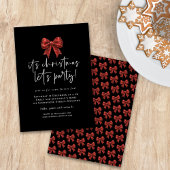 Roter Glitzer Coquette Bow Lasse Party Weihnachten Einladung