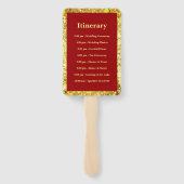 Roter Glitzer Doppelfröhlichkeit Hochzeitsprogramm Fächer (Rückseite)