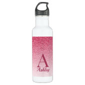 Roter Glitzer Edelstahlflasche (Vorderseite)