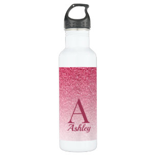 Roter Glitzer Edelstahlflasche