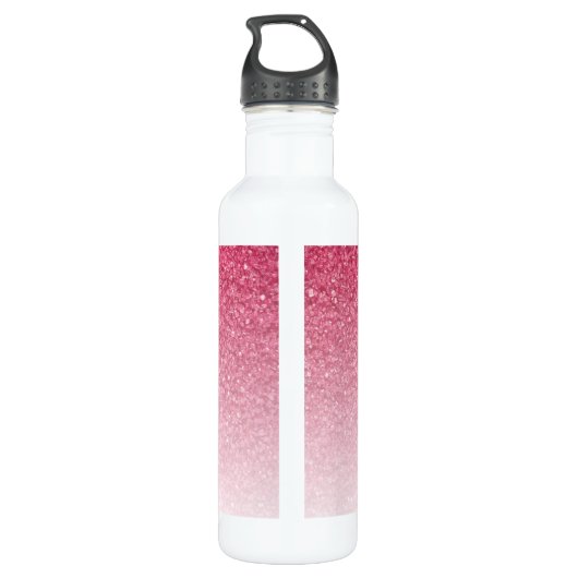 Roter Glitzer Edelstahlflasche (Rückseite)
