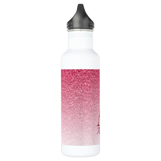 Roter Glitzer Edelstahlflasche (Links)