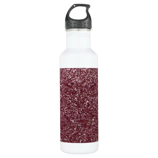 Roter Glitzer Edelstahlflasche (Vorderseite)