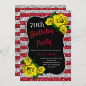 Roter Glitzer Einladung (Vorne/Hinten)