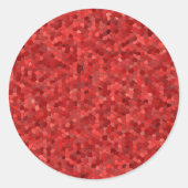 Roter Glitzer Fliesendesign Runder Aufkleber (Vorderseite)