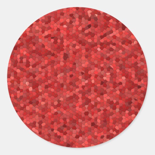 Roter Glitzer Fliesendesign Runder Aufkleber (Vorderseite)