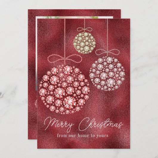 Roter Glitzer Foto Weihnachten (Vorne/Hinten)