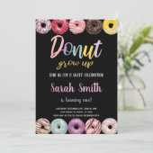 Roter Glitzer Gelbe Donut Einladungen (Stehend Vorderseite)