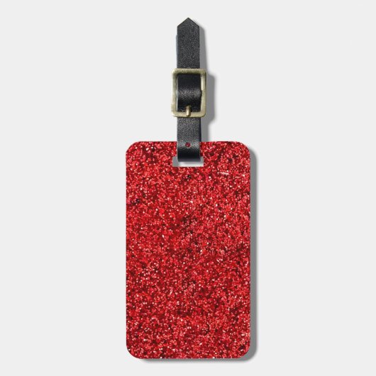 Roter Glitzer Gepäckanhänger (Vorderseite vertikal)