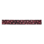 Roter Glitzer Glam Leopard Spots Muster Satinband (Vorderseite)