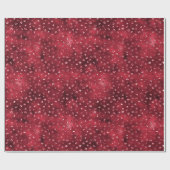 Roter Glitzer Glam Polka Dots Muster Geschenkpapier (Flach)
