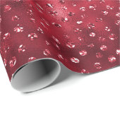 Roter Glitzer Glam Polka Dots Muster Geschenkpapier (Rolleneckpunkt)
