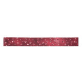Roter Glitzer Glam Polka Dots Muster Satinband (Vorderseite)