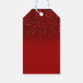 Roter Glitzer Glam Sparkle Elegantes Gastgeschenk Geschenkanhänger (Rückseite)