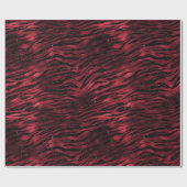 Roter Glitzer Glam Tiger Streifen Muster Geschenkpapier (Flach)