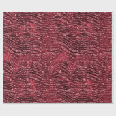 Roter Glitzer Glam Tiger Streifen Muster Geschenkpapier (Flach)