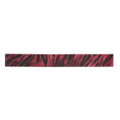 Roter Glitzer Glam Tiger Streifen Muster Satinband (Vorderseite)