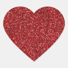 Roter Glitzer Glitz Herz-Aufkleber