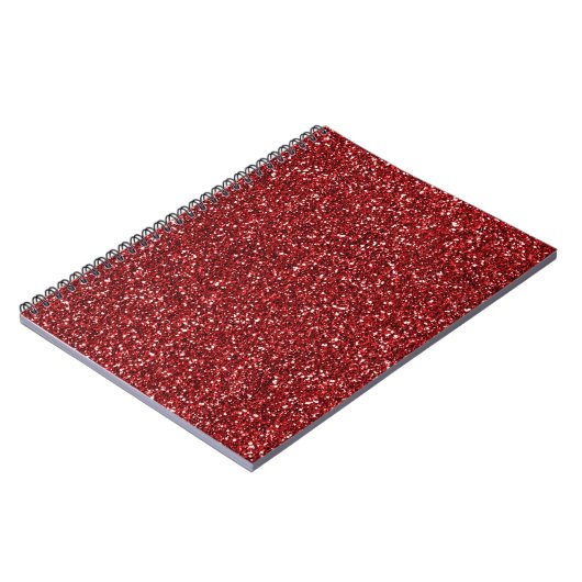 Roter Glitzer Glitz Notizblock (Linke Seite)