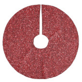Roter Glitzer Glitz Polyester Weihnachtsbaumdecke (Vorderseite)