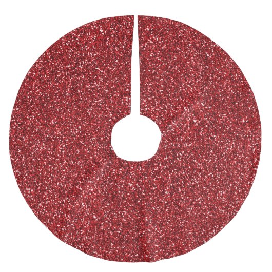 Roter Glitzer Glitz Polyester Weihnachtsbaumdecke (Vorderseite)