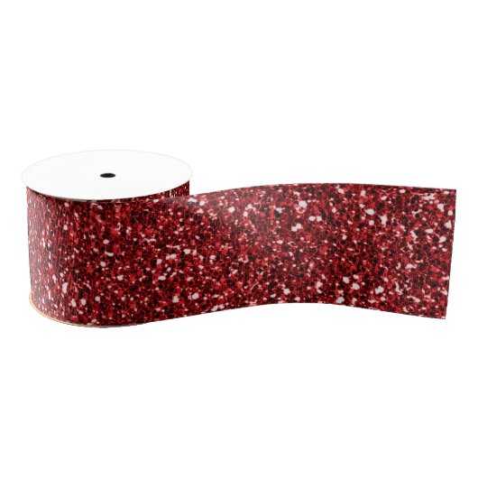 Roter Glitzer Glitz Ripsband (Spule)