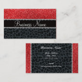 Roter Glitzer, Grauleopard Visitenkarte (Vorne/Hinten)