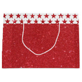 Roter Glitzer Große Geschenktasche Geschenktüte (Vorderseite)