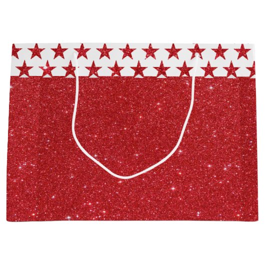 Roter Glitzer Große Geschenktasche Geschenktüte (Vorderseite)