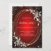 Roter Glitzer Grün Weihnachten Party Einladung (Vorderseite)