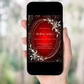 Roter Glitzer Grün Weihnachten Party Einladung