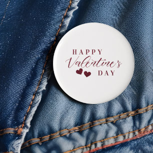 Roter Glitzer - Happy Valentine's Day Heart Button