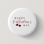 Roter Glitzer - Happy Valentine's Day Heart Button (Vorderseite)