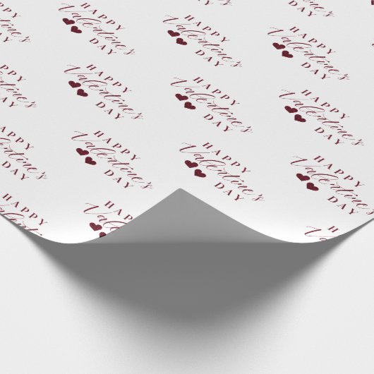 Roter Glitzer - Happy Valentine's Day Heart Geschenkpapier (Ecke)