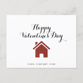Roter Glitzer - Happy Valentine's Day Realty Postkarte
