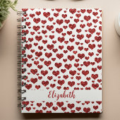 Roter Glitzer Herz Bright farbenfrohe Custom Notizblock