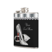 Roter Glitzer High Heel Schuhe Flachmann (Links)