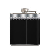 Roter Glitzer High Heel Schuhe Flachmann (Rückseite)