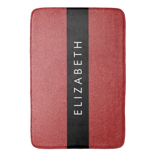 Roter Glitzer, Hintergrund des Glitzer, Ihr Name Badematte (Vorderseite Vertikal)