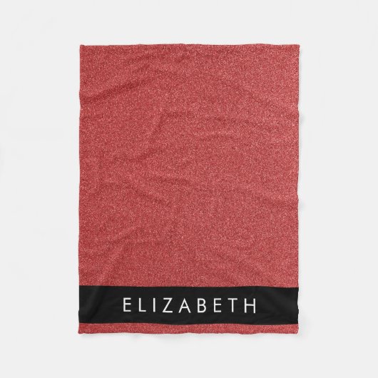 Roter Glitzer, Hintergrund des Glitzer, Ihr Name Fleecedecke (Vorderseite)