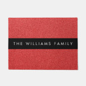 Roter Glitzer, Hintergrund des Glitzer, Ihr Name Fußmatte (Vorderseite)