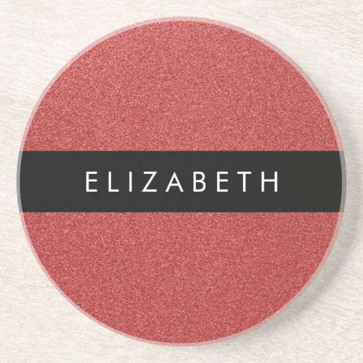 Roter Glitzer, Hintergrund des Glitzer, Ihr Name Getränkeuntersetzer (Vorne)