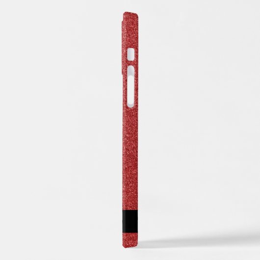 Roter Glitzer, Hintergrund des Glitzer, Ihr Name iPhone Hülle (Linke Seite)