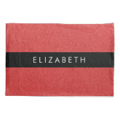 Roter Glitzer, Hintergrund des Glitzer, Ihr Name Kissenbezug (Rückseite)