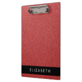 Roter Glitzer, Hintergrund des Glitzer, Ihr Name Klemmbrett (Links)