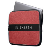 Roter Glitzer, Hintergrund des Glitzer, Ihr Name Laptopschutzhülle (Vorderseite Links)