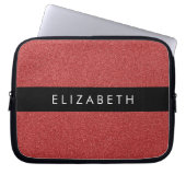 Roter Glitzer, Hintergrund des Glitzer, Ihr Name Laptopschutzhülle (Vorderseite)